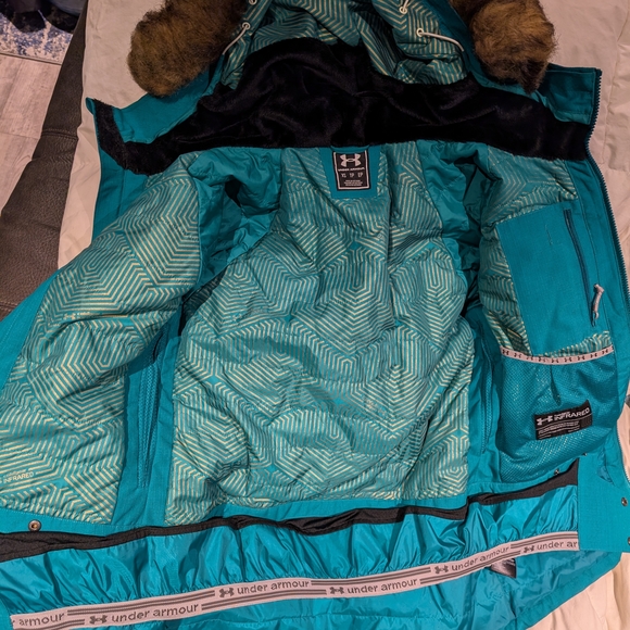 Under Armour Women's Teal Hooded Ski Jacket XS - Picture 6 of 8